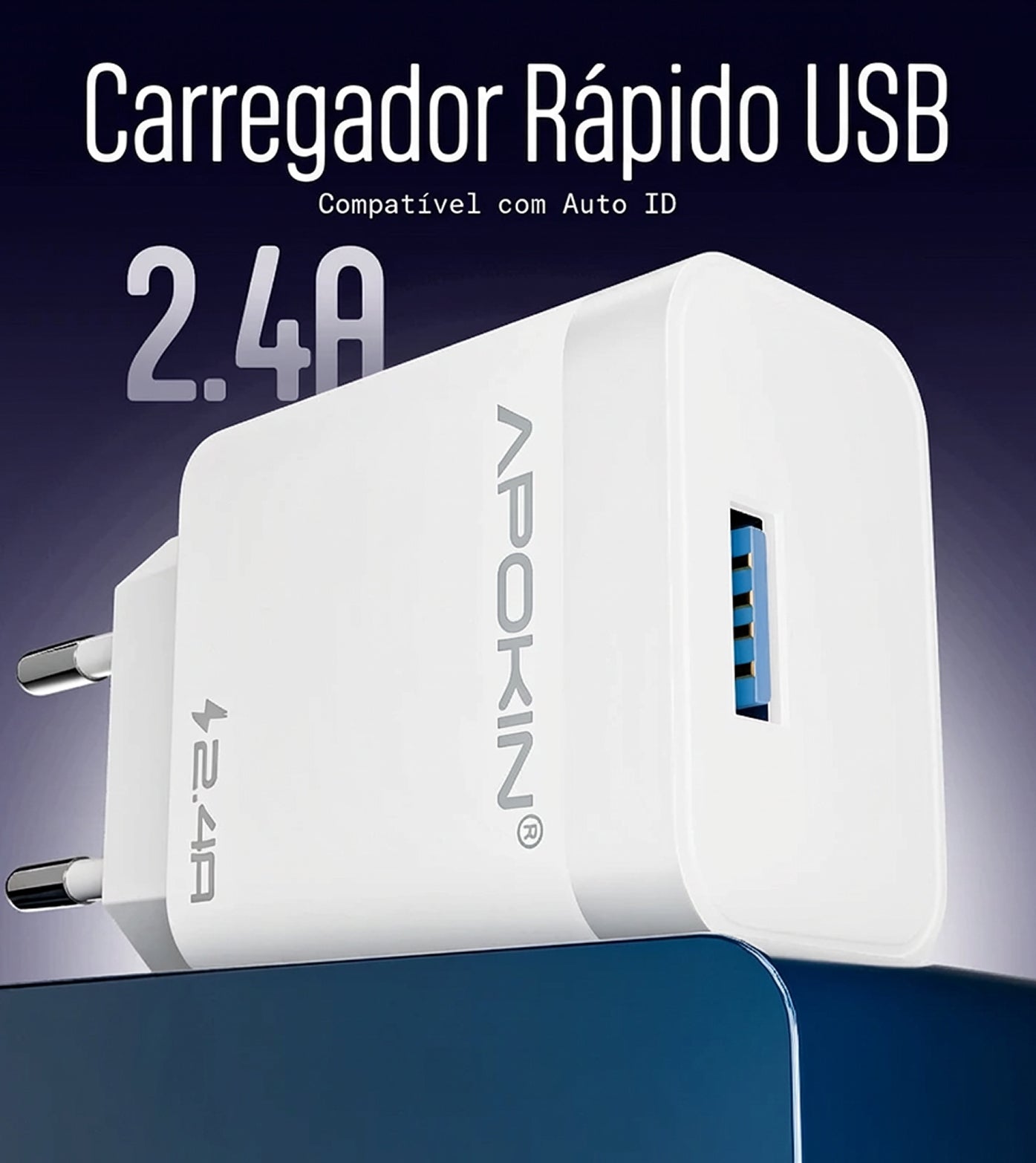 USB-A Wall Charger 12W 2.4A Type-C Cable APOKIN 81331