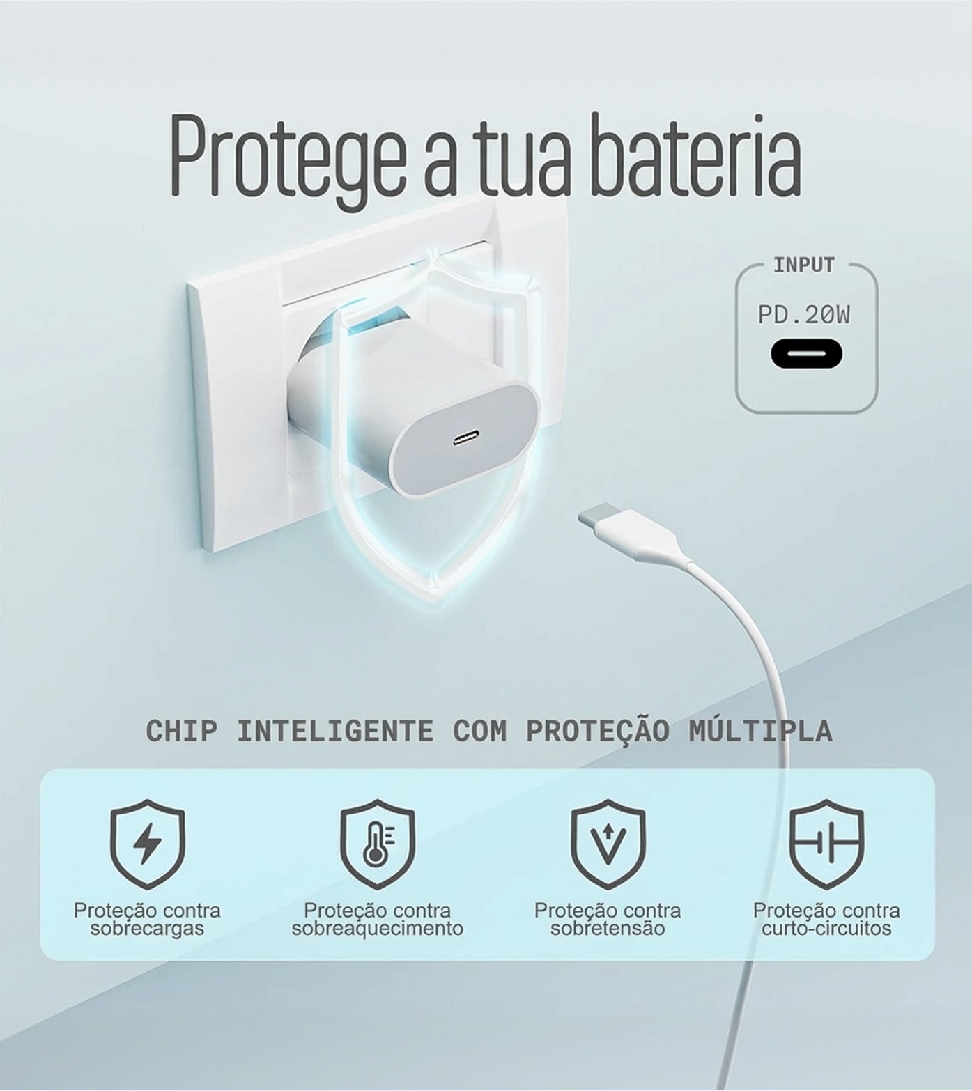 APOKIN Oval white 20W PD 3.0A fast charger without cable