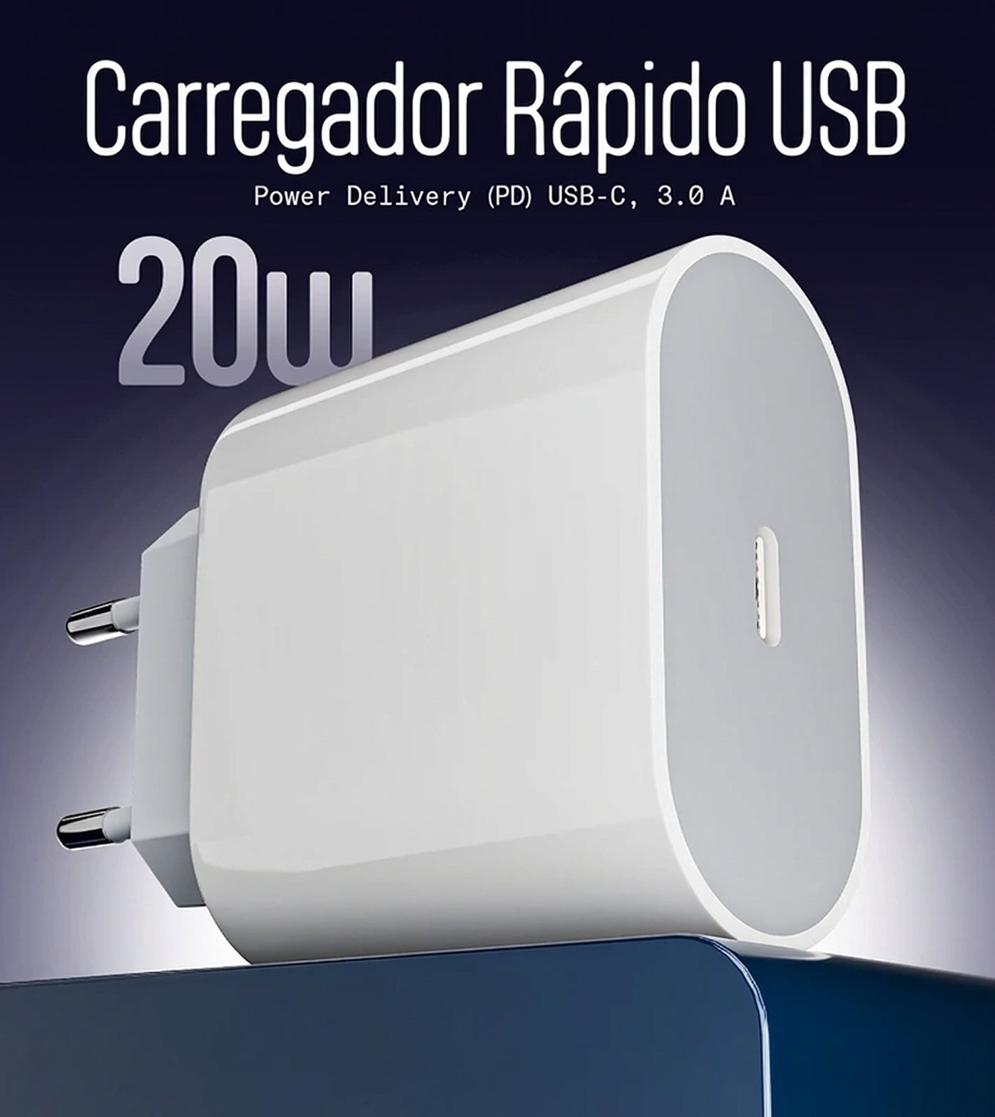 APOKIN Oval white 20W PD 3.0A fast charger without cable